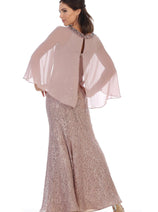 Eva USA 3276 Mother of the Bride Long Formal Cape Dress