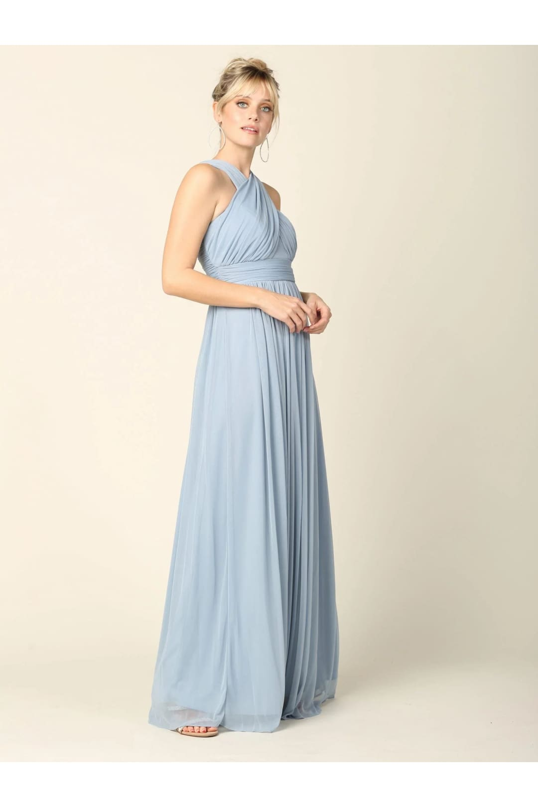 eva usa bridesmaid dresses 3280 Long Criss Cross Halter Bridesmaids Dress Cleopatra collection The Eva USA approach Mad Men: Season 5 slot:3:00pm