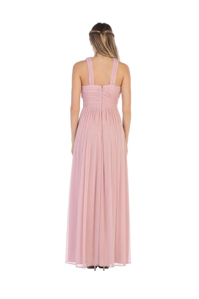 Eva USA 3280 Long Criss Cross Halter Bridesmaids Dress - Bridesmaids Dress