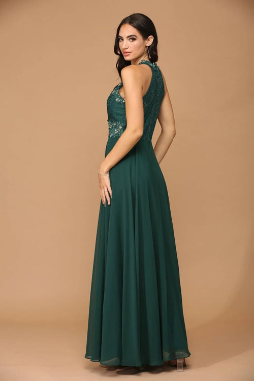 Eva USA 3286 Long Formal Halter Chiffon Bridesmaids Dress - Bridesmaids Dress