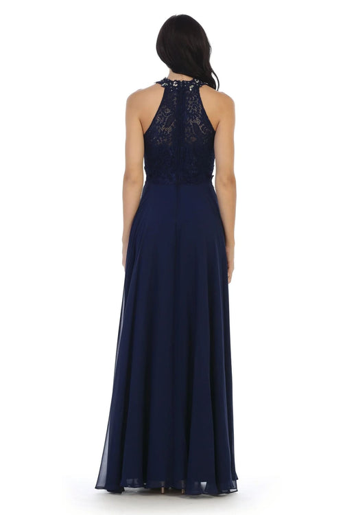 Eva USA 3286 Long Formal Halter Chiffon Bridesmaids Dress - Bridesmaids Dress