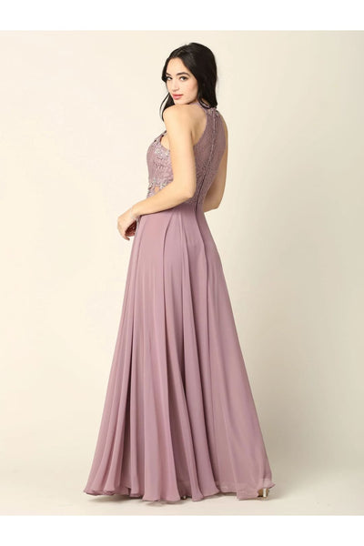 Eva USA 3286 Long Formal Halter Chiffon Bridesmaids Dress - Bridesmaids Dress