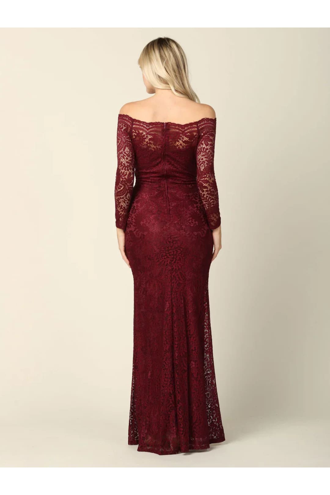 Eva USA 3287 Long Off Shoulder Formal Lace Evening Party Dress - Formal Dress