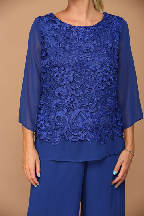 Eva USA 3289 Formal Mother of the Bride Lace Pant Suit - Pant Suit