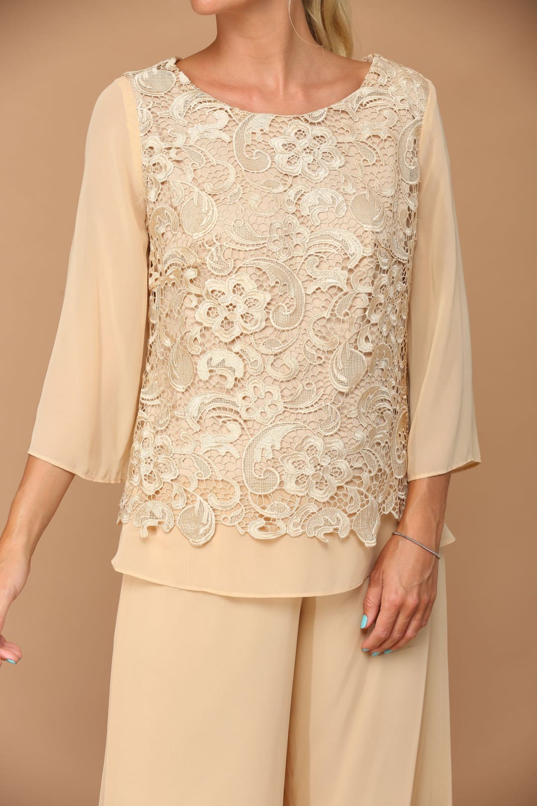 Eva USA 3289 Formal Mother of the Bride Lace Pant Suit - Pant Suit