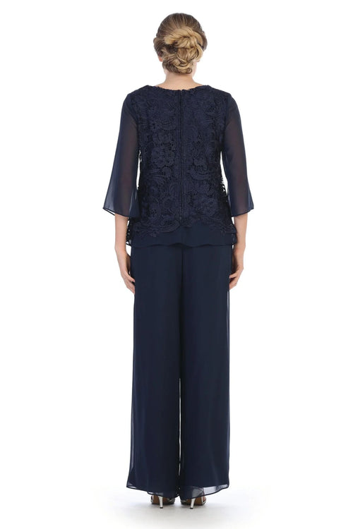 Eva USA 3289 Formal Mother of the Bride Lace Pant Suit - Pant Suit
