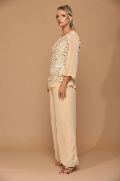 Eva USA 3289 Formal Mother of the Bride Lace Pant Suit - Pant Suit