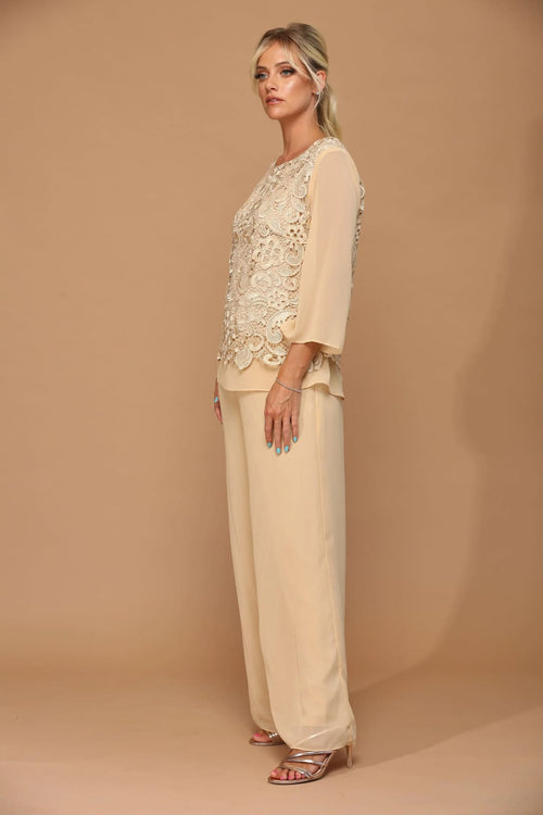 Eva USA 3289 Formal Mother of the Bride Lace Pant Suit - Pant Suit
