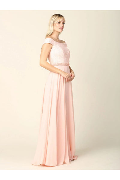 Eva USA 3294 Long Off Shoulder Mother of the Bride Lace Dress - Mother of the Bride Dress