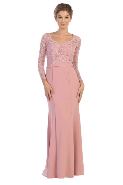 Long Sleeve Mother of the Bride Formal Dress - The Dress Outlet Eva Fashion