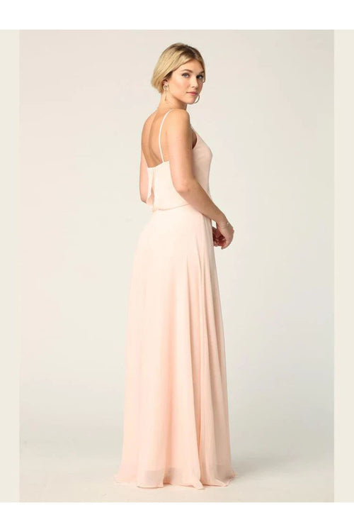 Eva USA 3318 Long Spaghetti Strap Blouson Bridesmaids Dress - Bridesmaids Dress