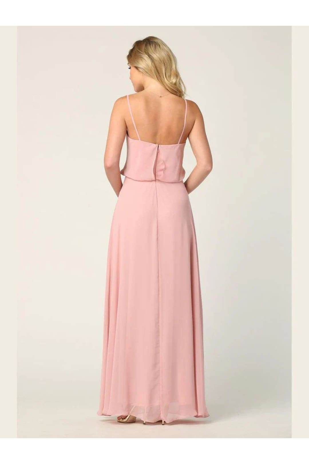 Eva USA 3318 Long Spaghetti Strap Blouson Bridesmaids Dress - Bridesmaids Dress