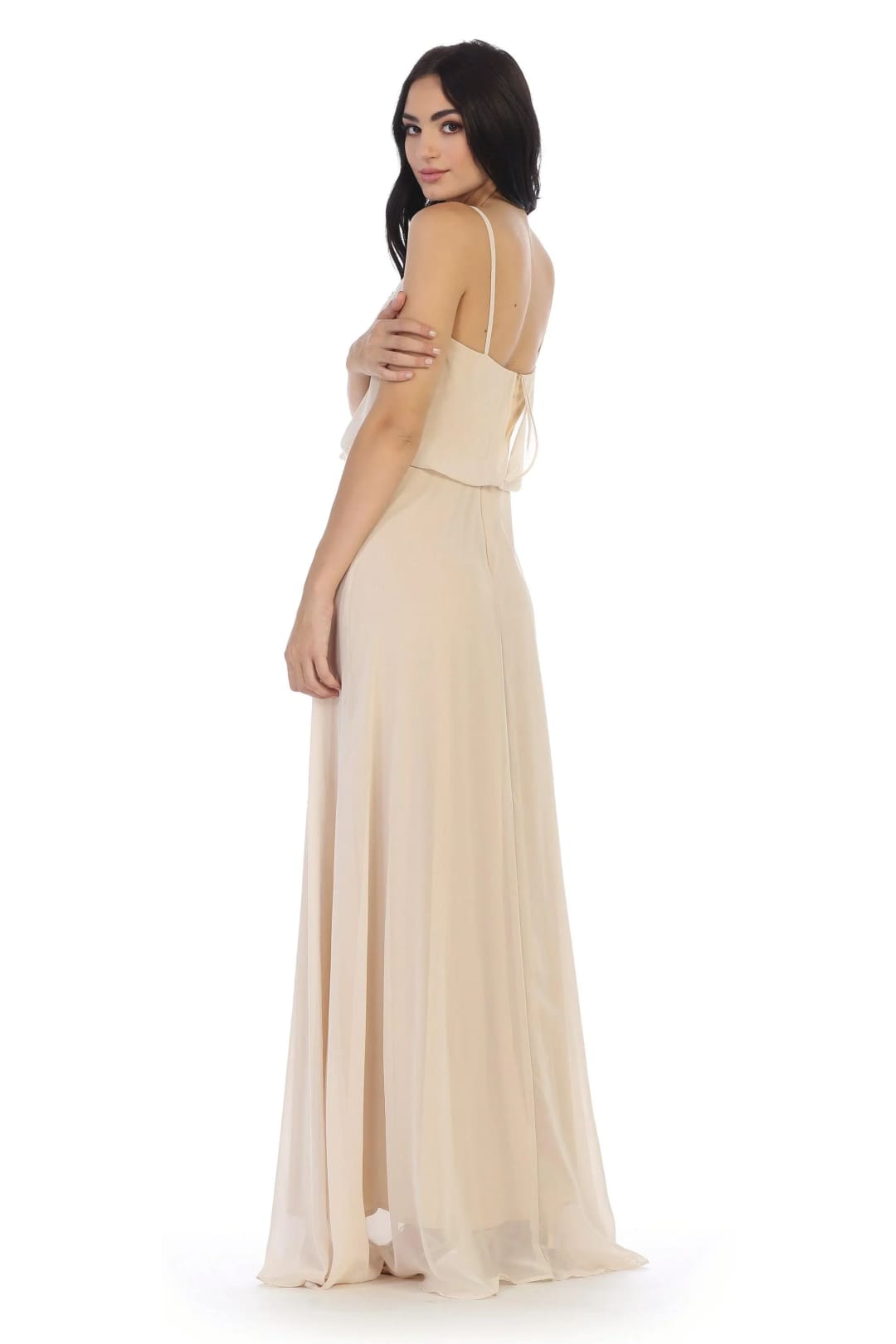Eva USA 3318 Long Spaghetti Strap Blouson Bridesmaids Dress - Bridesmaids Dress