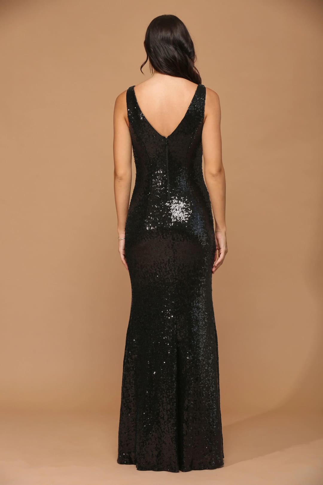 Eva USA 3322 Long Formal Sleeveless Sequins Fitted Dress - Formal Dress