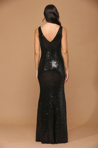 Eva USA 3322 Long Formal Sleeveless Sequins Fitted Dress - Formal Dress