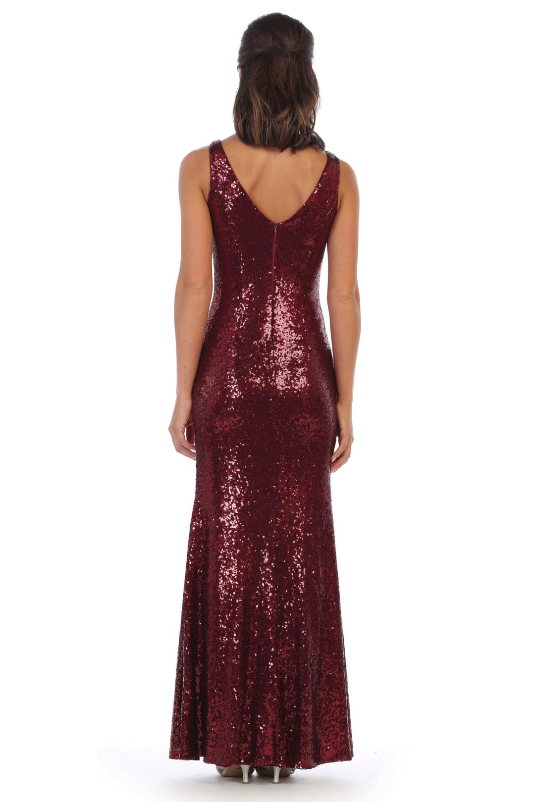 Eva USA 3322 Long Formal Sleeveless Sequins Fitted Dress - Formal Dress