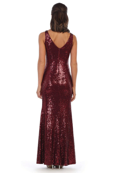 Eva USA 3322 Long Formal Sleeveless Sequins Fitted Dress - Formal Dress