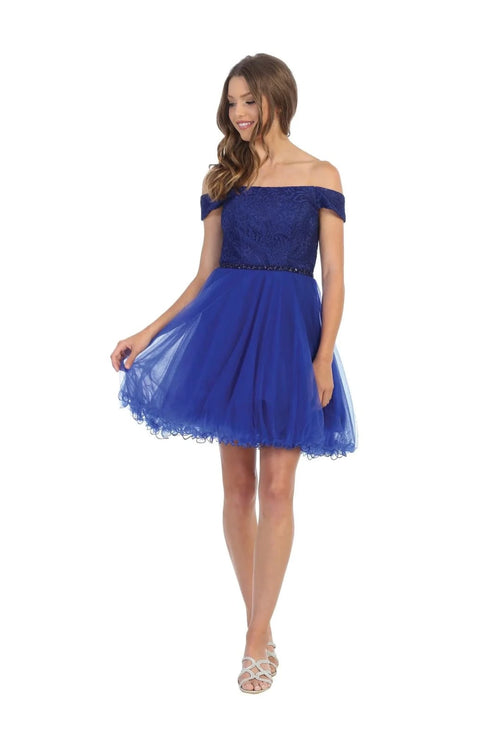 Eva USA 3325 Short Off Shoulder Homecoming Cocktail Dress - Prom Short Dress