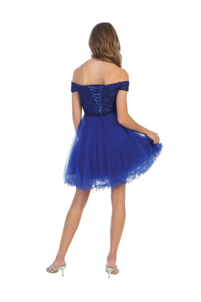 Eva USA 3325 Short Off Shoulder Homecoming Cocktail Dress - Prom Short Dress