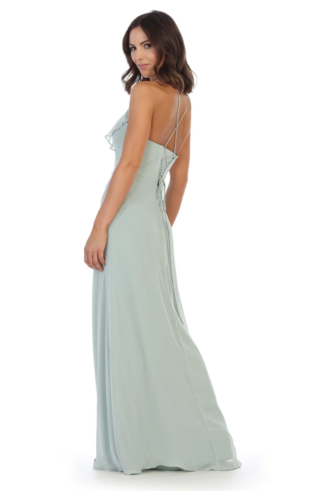 Eva USA 3326 Long Formal Ruffled Chiffon Bridesmaids Dress - Bridesmaids Dress