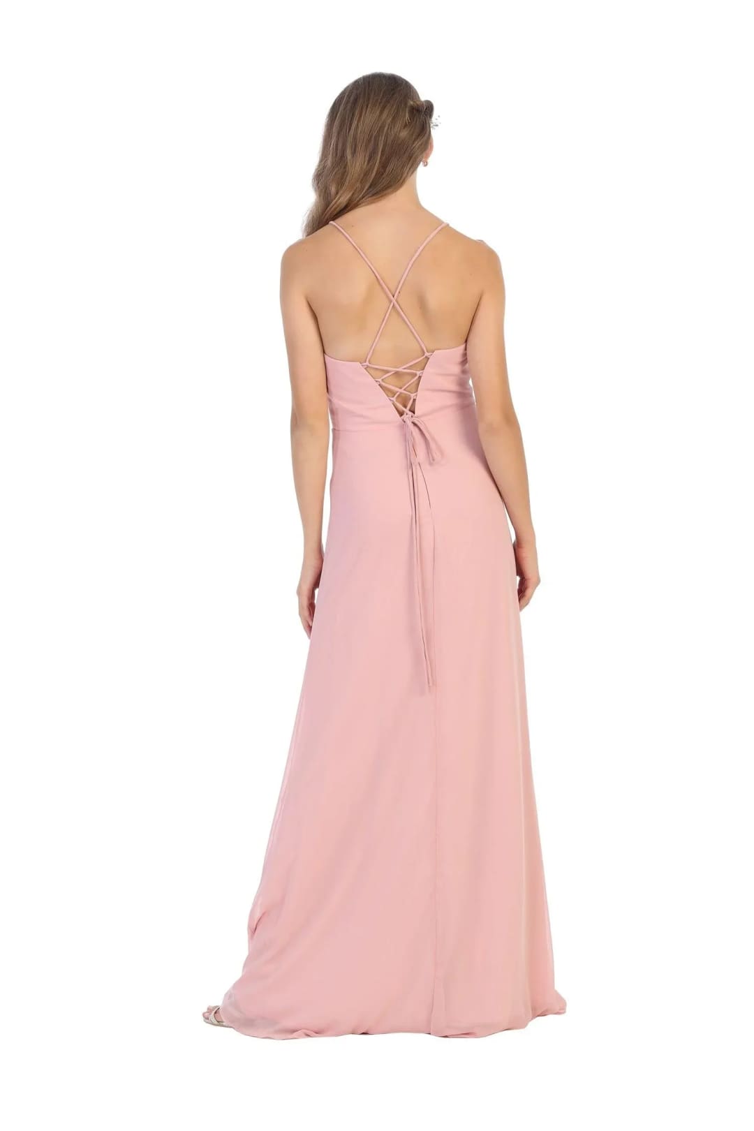 Eva USA 3326 Long Formal Ruffled Chiffon Bridesmaids Dress - Bridesmaids Dress