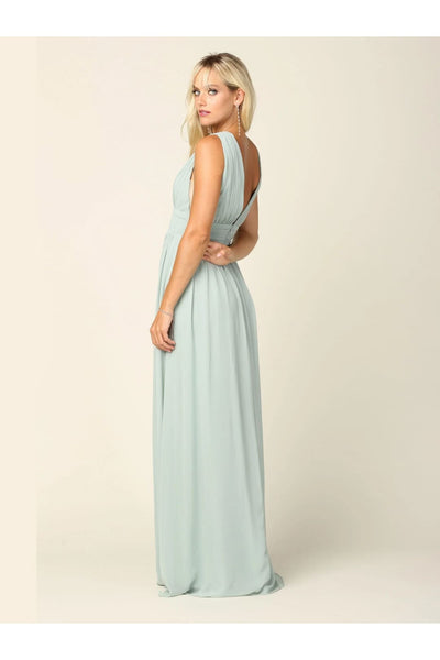 Eva USA 3329 Long Sleeveless Formal Bridesmaids Slit Dress - Bridesmaids Dress