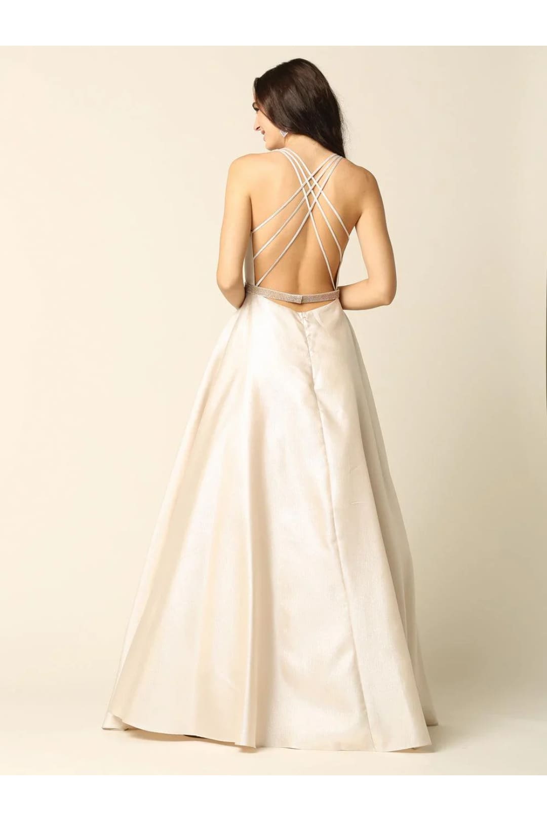 Eva USA 3330 Prom Long Formal Metallic Satin Dress - Prom Long Dress