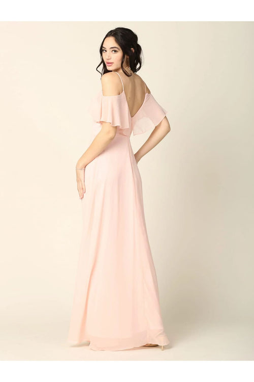 Eva USA 3331 Long Off Shoulder Formal Bridesmaids Dress - Bridesmaids Dress