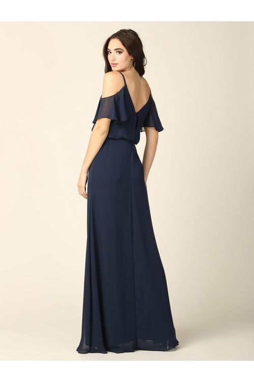 Eva Usa 3333 - Off-Shoulder Long Bridesmaids Blouson Dress - Bridesmaids Dress