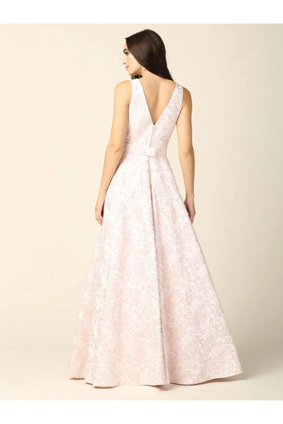 Eva USA 3336 Prom Long Formal Sleeveless Jacquard Ball Gown - Prom Long Dress