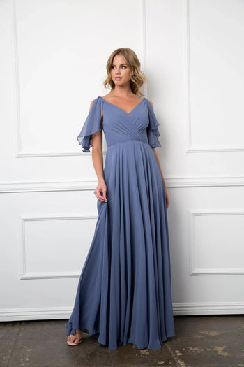 Eva USA 3345 Long Bridesmaids Formal Chiffon Dress - Bridesmaids Dress