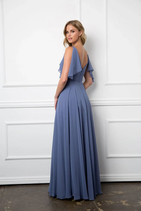Eva USA 3345 Long Bridesmaids Formal Chiffon Dress