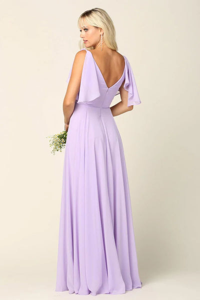 Eva USA 3345 Long Formal Flutter Sleeves Bridesmaids Dress - Bridesmaids Dress