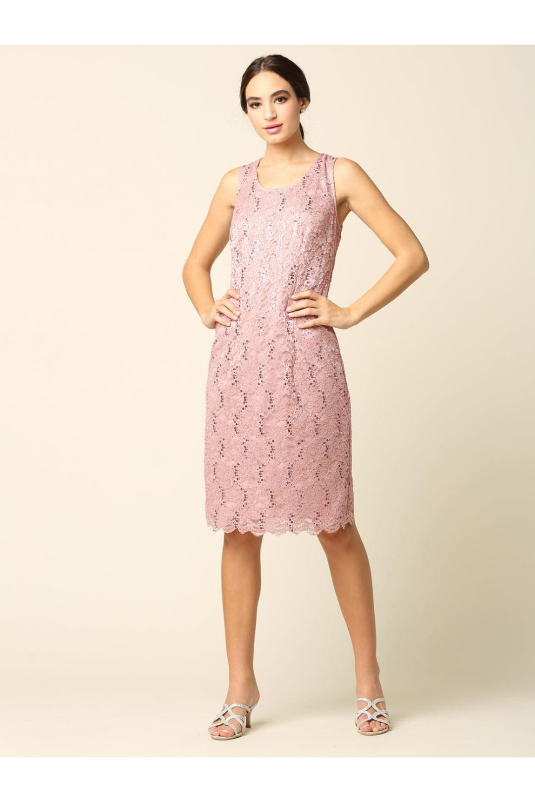 Eva USA 3347 Short Mother of the Bride 2 Piece Lace Jacket Dress - Mother of the Bride Dress