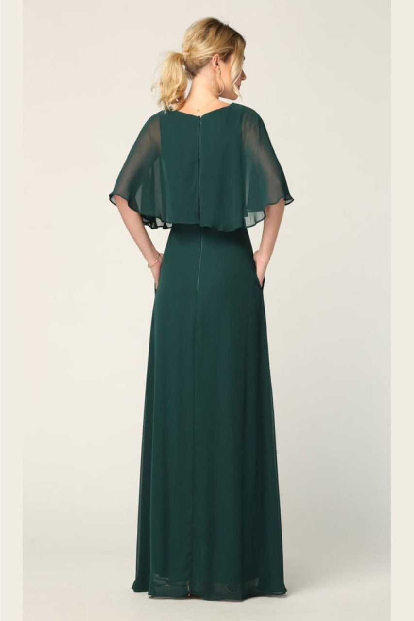 Eva USA 3348 Chiffon Mother of the Bride Gown W/ Pockets - Dress