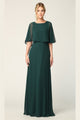 Eva USA 3348 Chiffon Mother of the Bride Gown W/ Pockets - HUNTER GREEN / S - Dress
