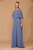 Eva USA 3348 Chiffon Mother of the Bride Gown W/ Pockets - SLATE BLUE / S - Dress