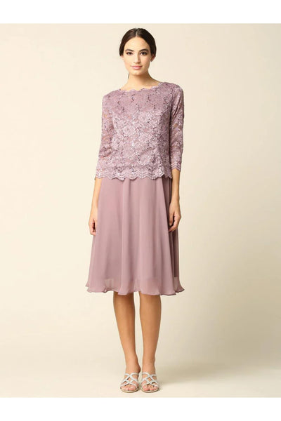 Eva USA 3349 Short Bridesmaids Mother of the Bride Formal Dress - Mother of the Bride Dress