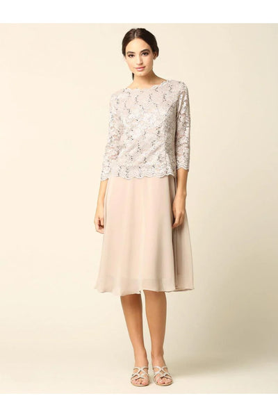 Eva USA 3349 Short Bridesmaids Mother of the Bride Formal Dress - Mother of the Bride Dress