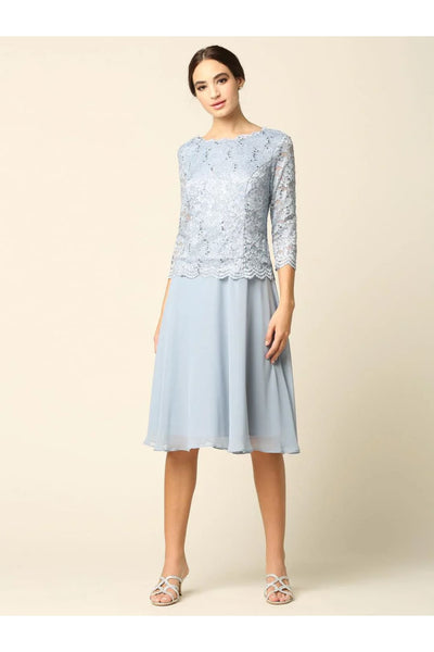 Eva USA 3349 Short Bridesmaids Mother of the Bride Formal Dress - Mother of the Bride Dress