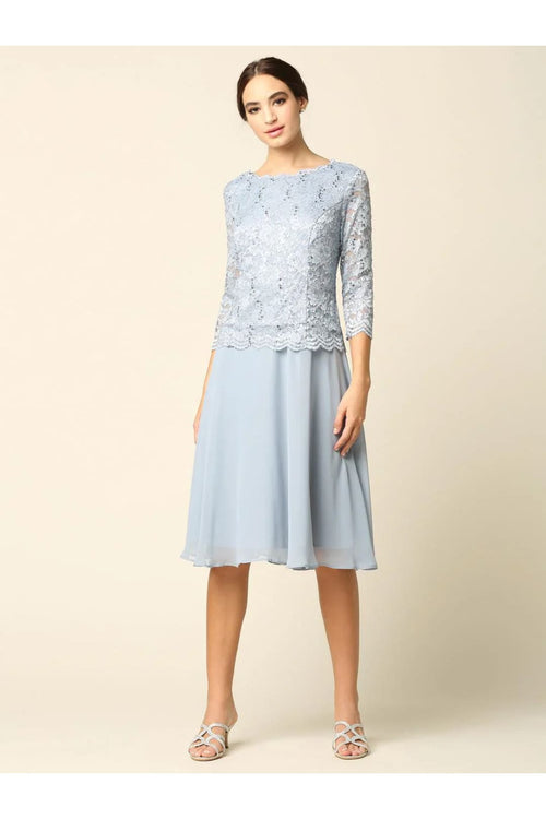 Eva USA 3349 Short Bridesmaids Mother of the Bride Formal Dress - Mother of the Bride Dress