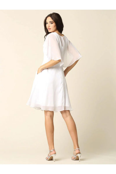 Eva USA 3350 Bridesmaids Short Cocktail Chiffon Dress - Bridesmaids Dress