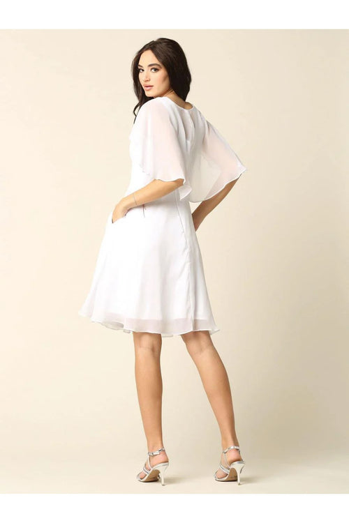 Eva USA 3350 Bridesmaids Short Cocktail Chiffon Dress - Bridesmaids Dress