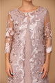 Eva USA 3351 Lace 3/4 Sleeve Jacket Mother of the Bride Dress - MAUVE / S - Dress