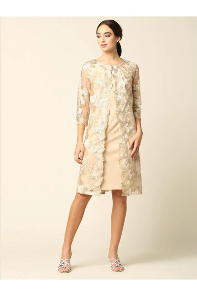 Eva USA 3351 Short Mother of the Bride Chiffon Dress - Mother of the Bride Dress