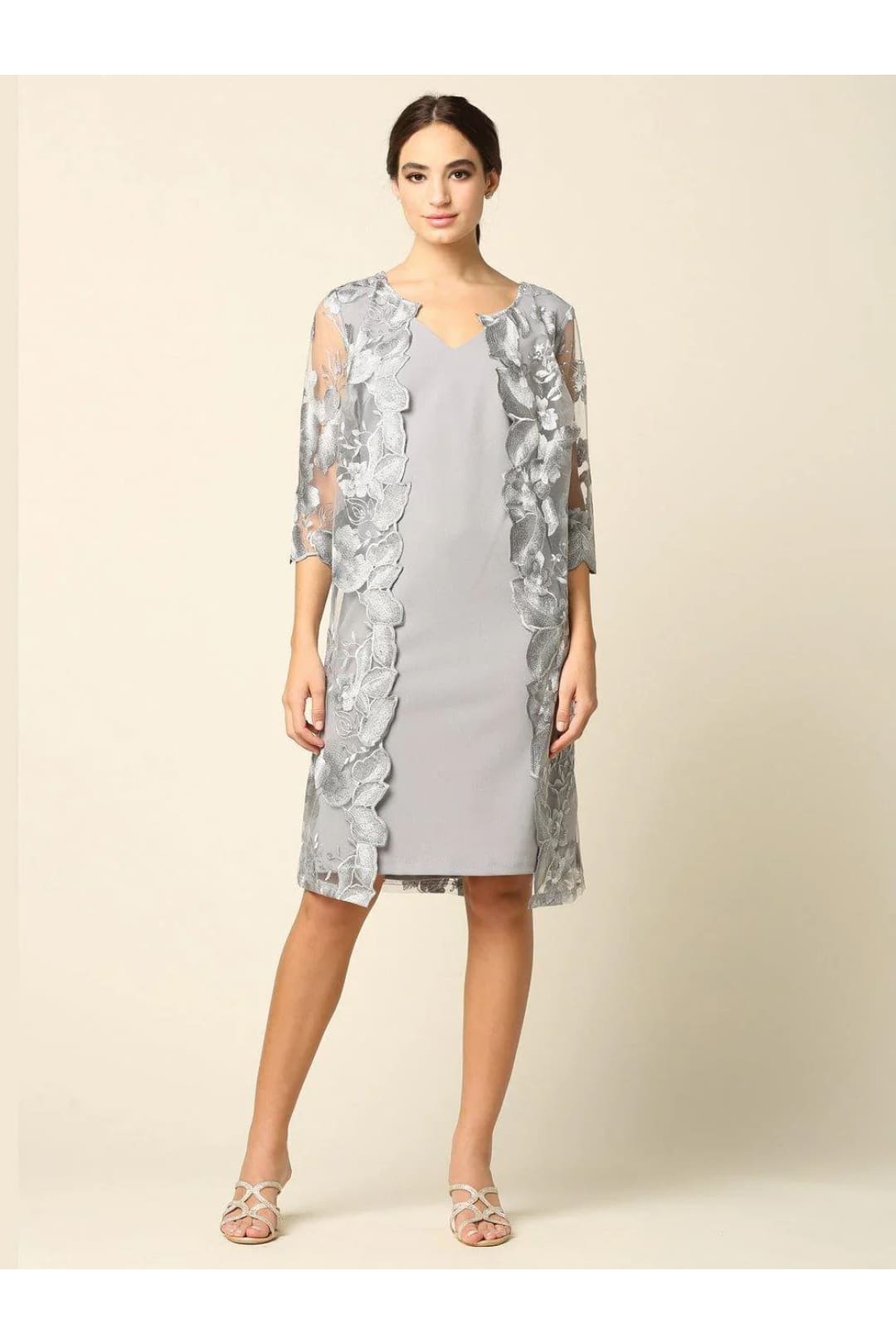 Eva USA 3351 Short Mother of the Bride Chiffon Dress - Mother of the Bride Dress