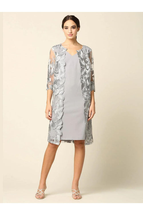 Eva USA 3351 Short Mother of the Bride Chiffon Dress - Mother of the Bride Dress