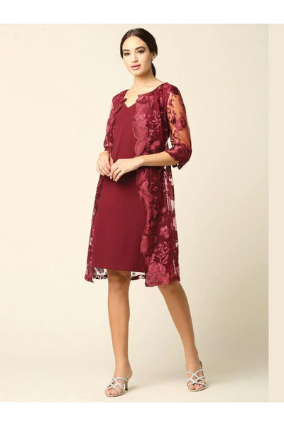 Eva USA 3351 Short Mother of the Bride Chiffon Dress - Mother of the Bride Dress