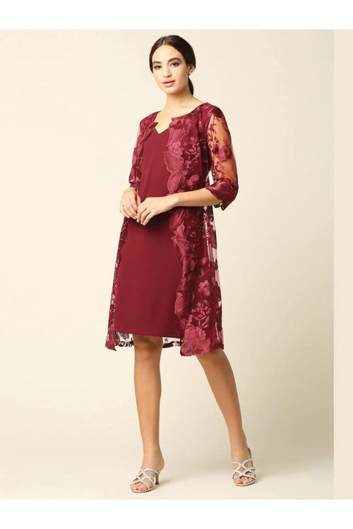 Eva USA 3351 Short Mother of the Bride Chiffon Dress - Mother of the Bride Dress