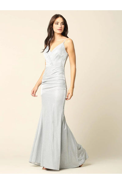 Eva USA 3358 Long Formal Spaghetti Strap Glitter Prom Dress - Prom Long Dress